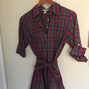 Classic plaid silk/cotton dress